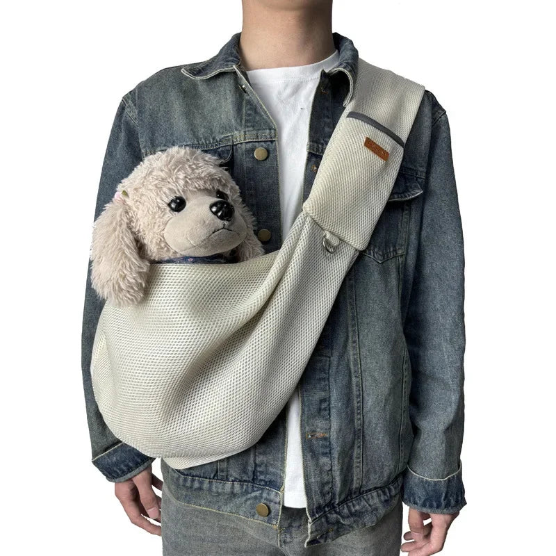 Summer Pet Sling Carrier Bag for Small Dog Dog Cat Breathable Outdoor Portable Messenger Bag Puppy Sling Handbag Tote Pouch - rarefrenchies 