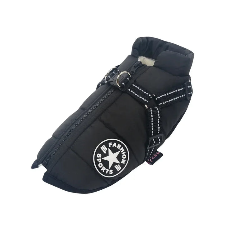 Pet Dog Jacket With Harness Winter Warm Dog Clothes For Labrador Waterproof Small Dog Coat Chihuahua French Bulldog Outfits - rarefrenchies 
