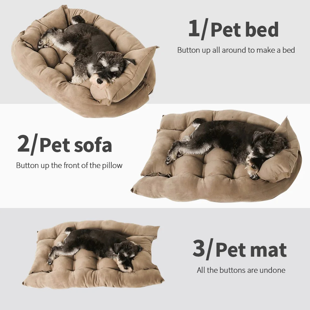 Warm Dog Sofa Bed Winter Pet Dog Cat Bed Sleeping House Kennel Mat Cat Puppy Mattress Pet House Cushion For Small Large Dogs - rarefrenchies 