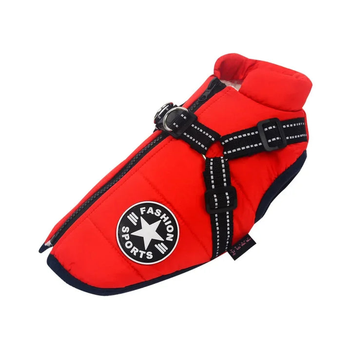 Pet Dog Jacket With Harness Winter Warm Dog Clothes For Labrador Waterproof Small Dog Coat Chihuahua French Bulldog Outfits - rarefrenchies 