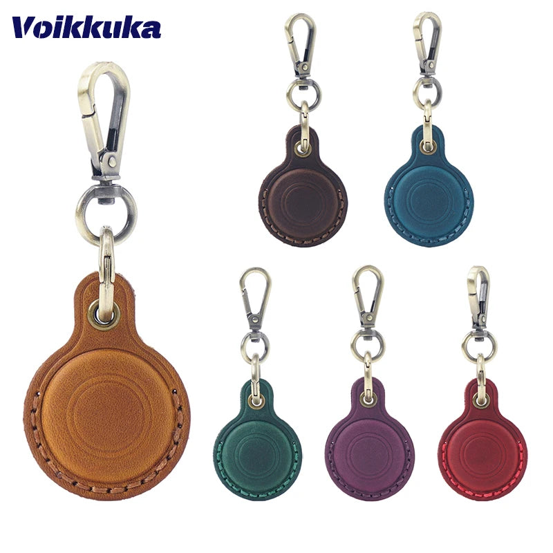 Genuine Leather Protective Case For Apple AirTags Keychain Locator Cover Bag Fashion Pet Pendant Air Tag Accessories