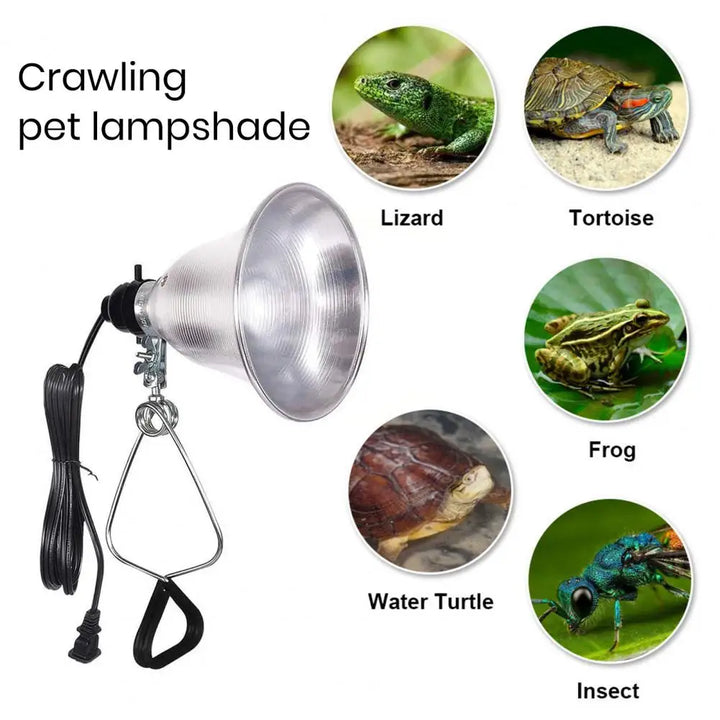 Reptile Heat Lamp with Aluminum Reflector, Clamp Light, Table Lamp, Terrarium, Indoor Grow Light, US Plug, 300W - rarefrenchies 