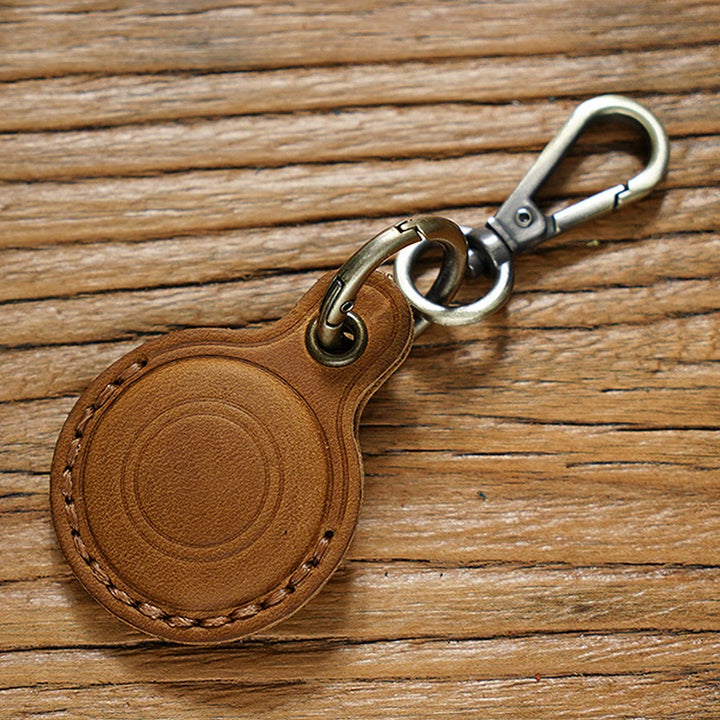 Genuine Leather Protective Case For Apple AirTags Keychain Locator Cover Bag Fashion Pet Pendant Air Tag Accessories