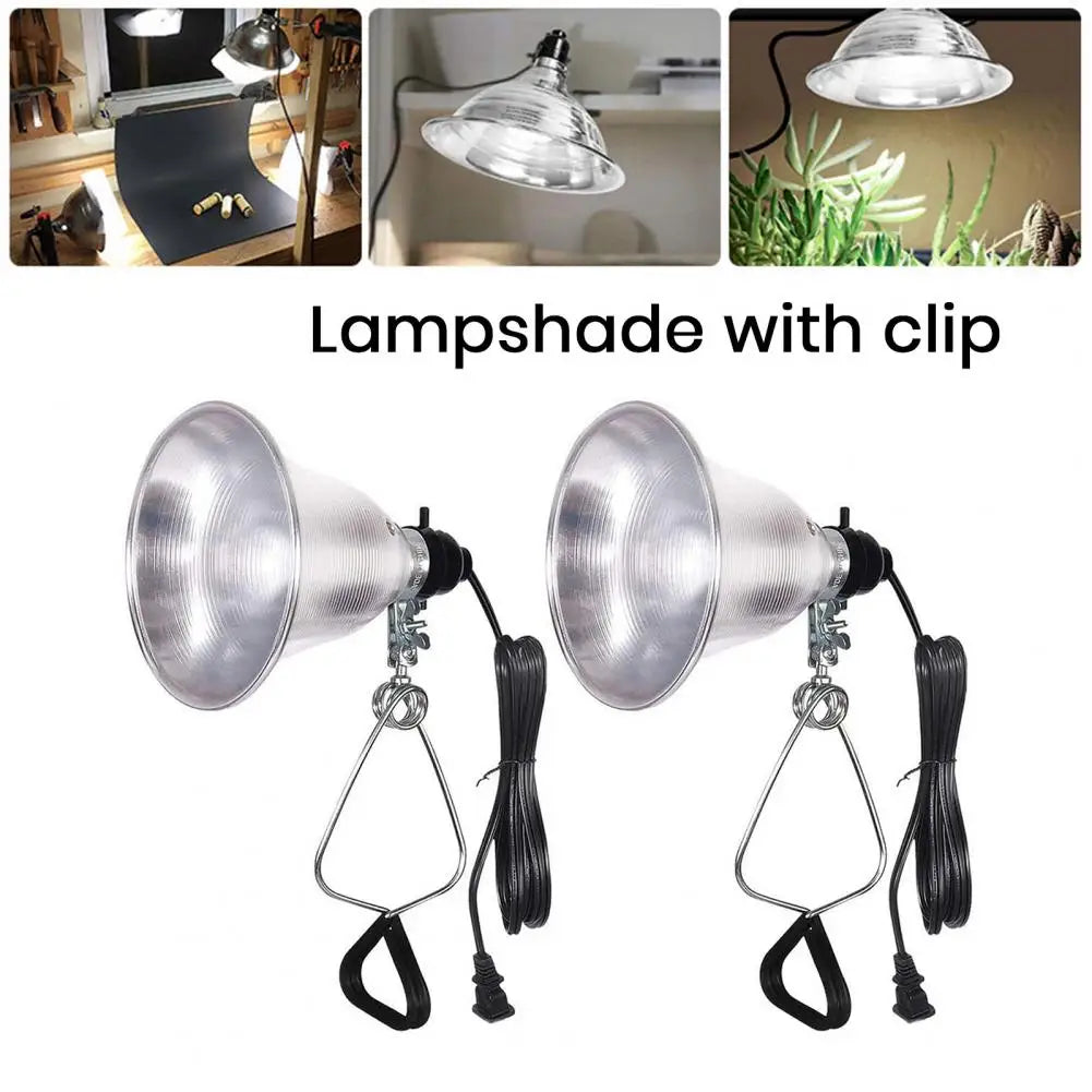 Reptile Heat Lamp with Aluminum Reflector, Clamp Light, Table Lamp, Terrarium, Indoor Grow Light, US Plug, 300W - rarefrenchies 