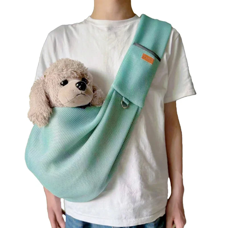 Summer Pet Sling Carrier Bag for Small Dog Dog Cat Breathable Outdoor Portable Messenger Bag Puppy Sling Handbag Tote Pouch - rarefrenchies 