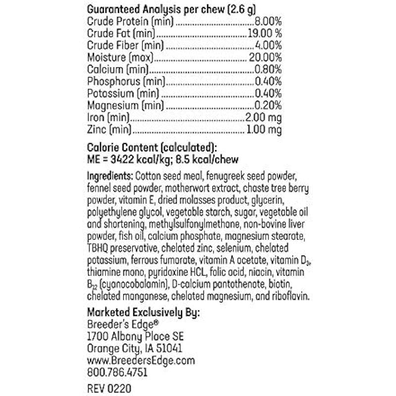 Breeder's Edge Oxy Momma- Nursing and Recovery Supplement- for Small Dogs and Cats- 40ct Soft Chews - rarefrenchies 