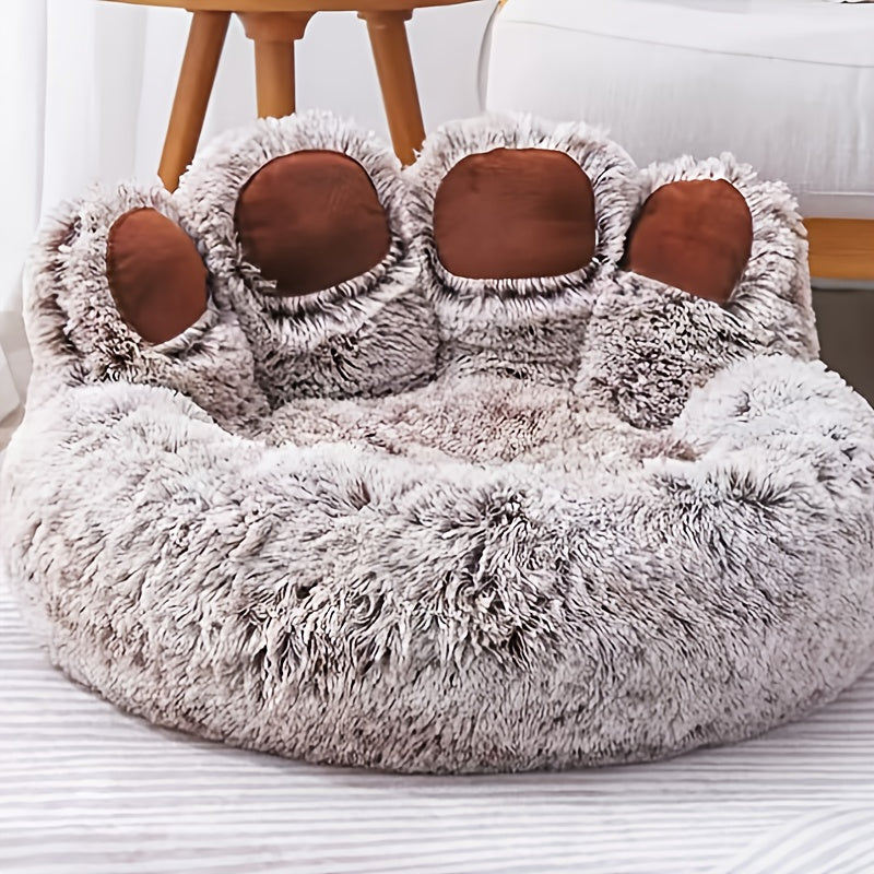 Bear Paw Plush Pet Bed - rarefrenchies 