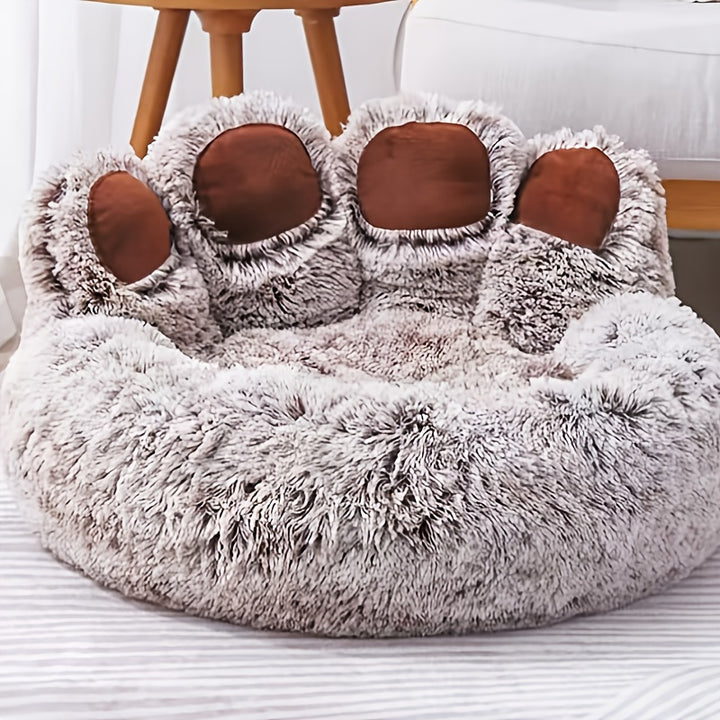 Bear Paw Plush Pet Bed - rarefrenchies 