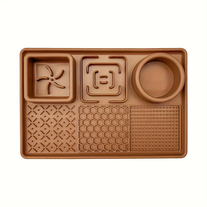 Silicone Feeding Mat for Dogs | with Slow Feeder Lick Mat with Water Bowl - rarefrenchies 
