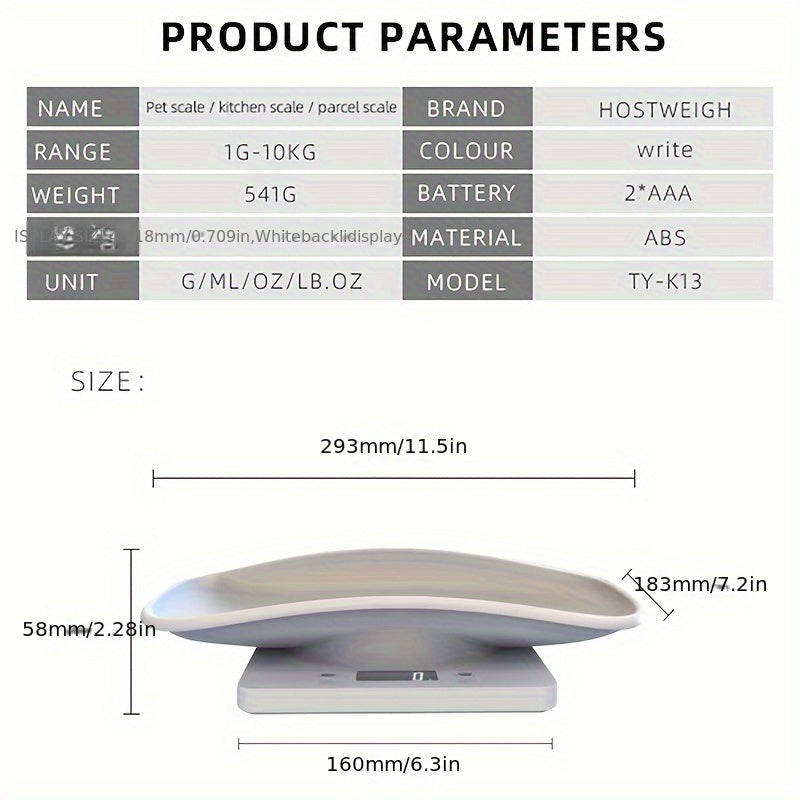Digital Pet Scale, Small Animals Scales for Weighing, Puppy Whelping Scale - rarefrenchies 