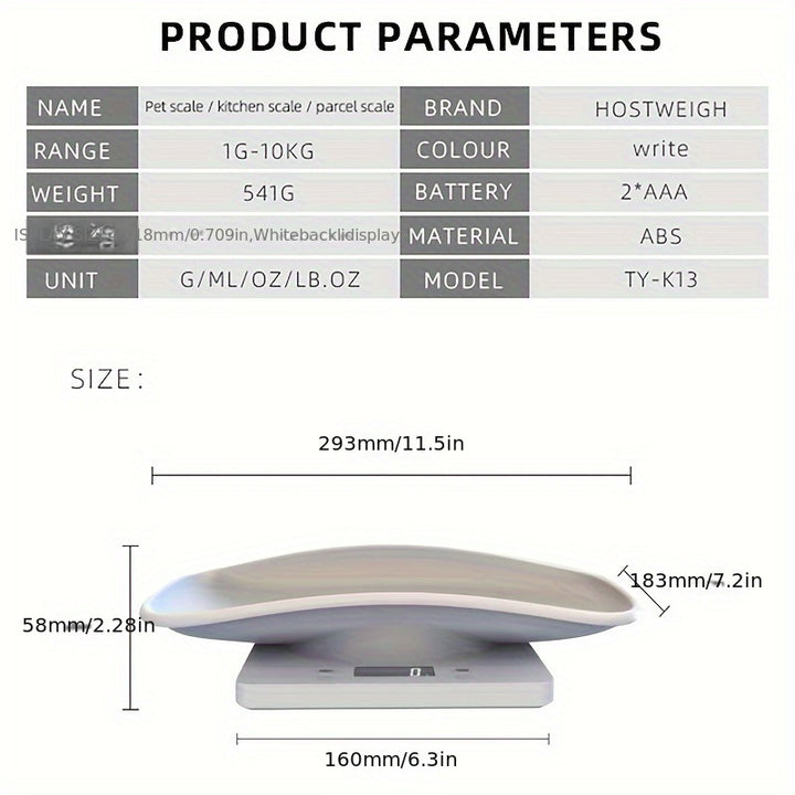 Digital Pet Scale, Small Animals Scales for Weighing, Puppy Whelping Scale - rarefrenchies 