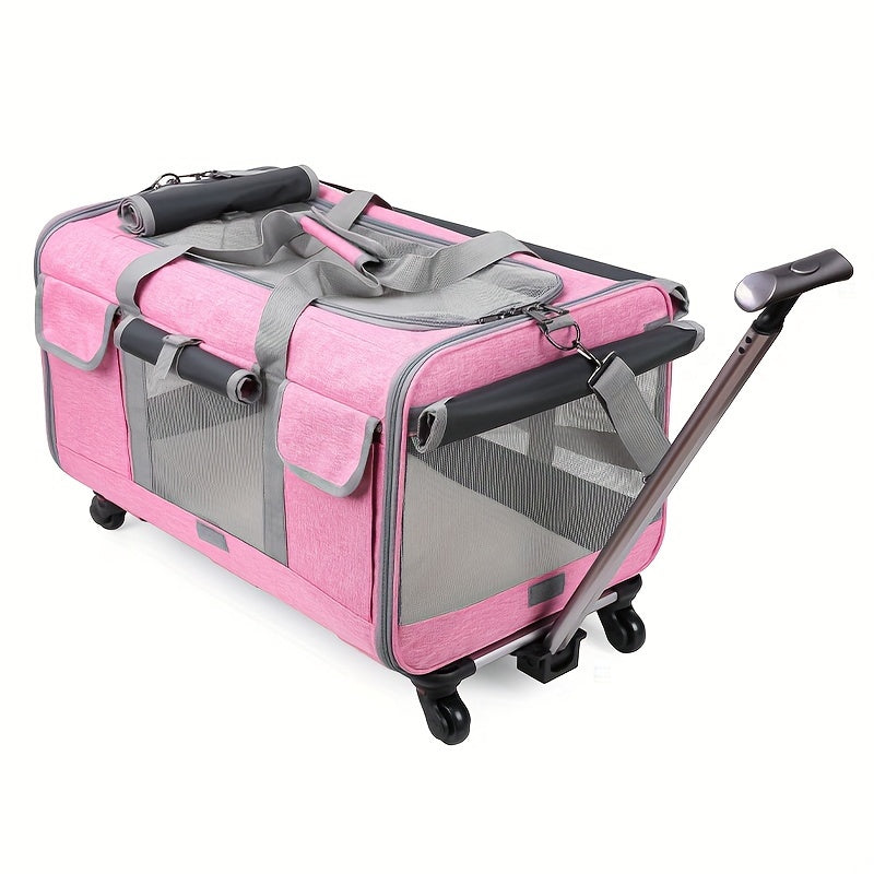 Large Extra Portable Detachable Dog Trolley Case - Foldable Pet Bag Cat Travel Carrier Bag - rarefrenchies 