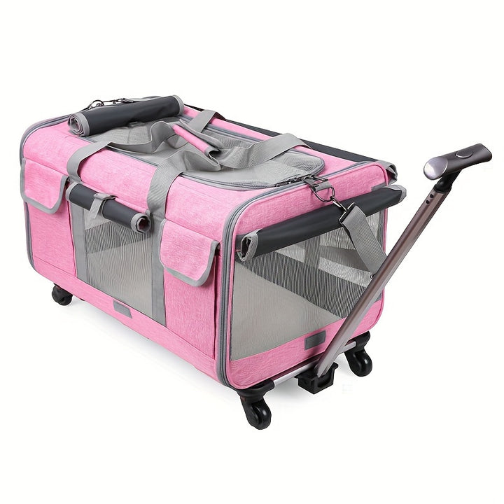 Large Extra Portable Detachable Dog Trolley Case - Foldable Pet Bag Cat Travel Carrier Bag - rarefrenchies 