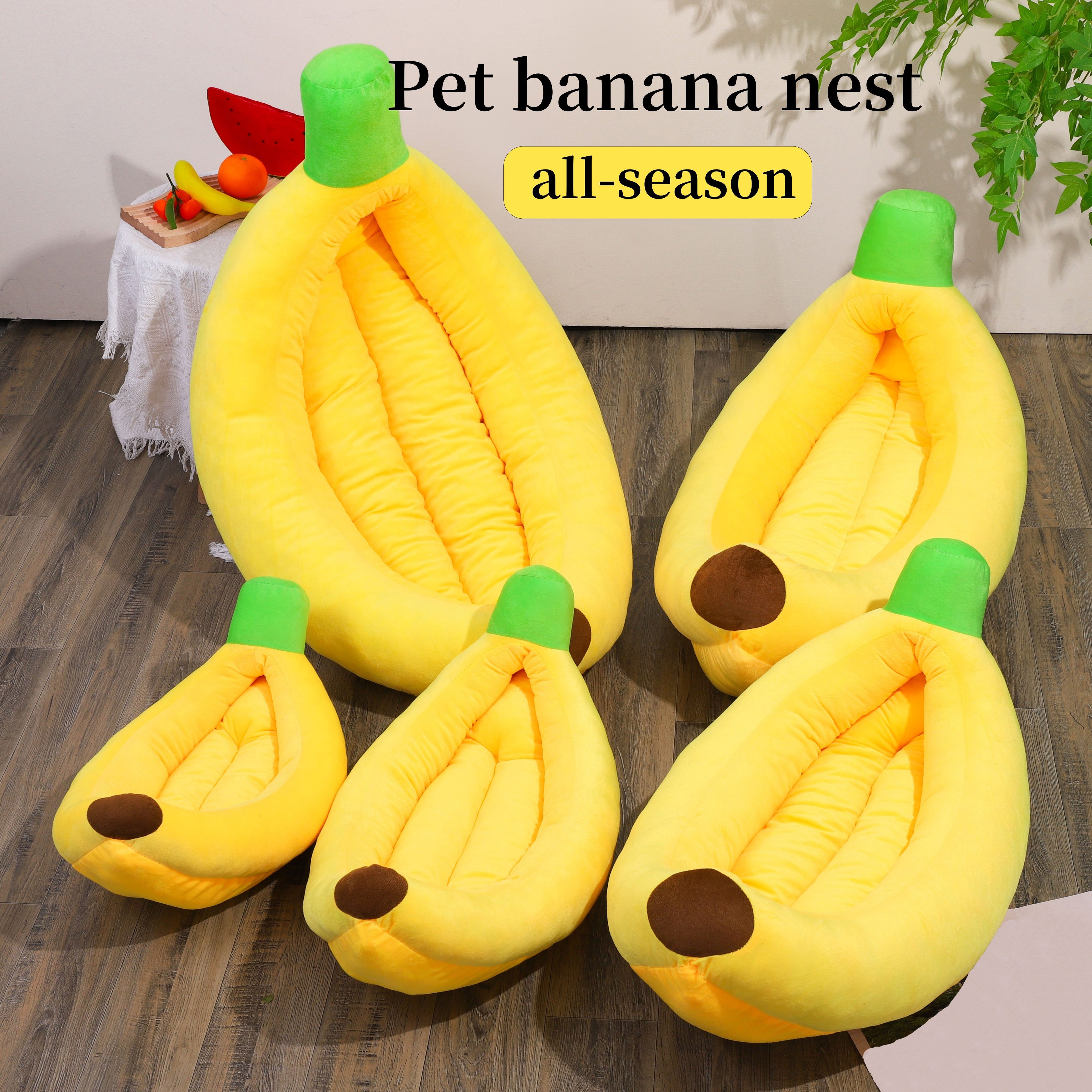 Banana Pet Bed - rarefrenchies 