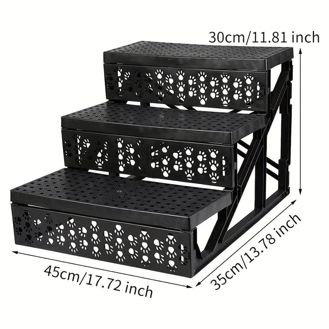 3-Step Wool Felt Pet Stairs for Small Dogs & Cats - Portable Ramp with Non-Slip Removable Cover - rarefrenchies 