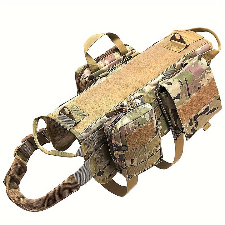 Tactical Dog Harness - with Multiple Pockets - rarefrenchies 