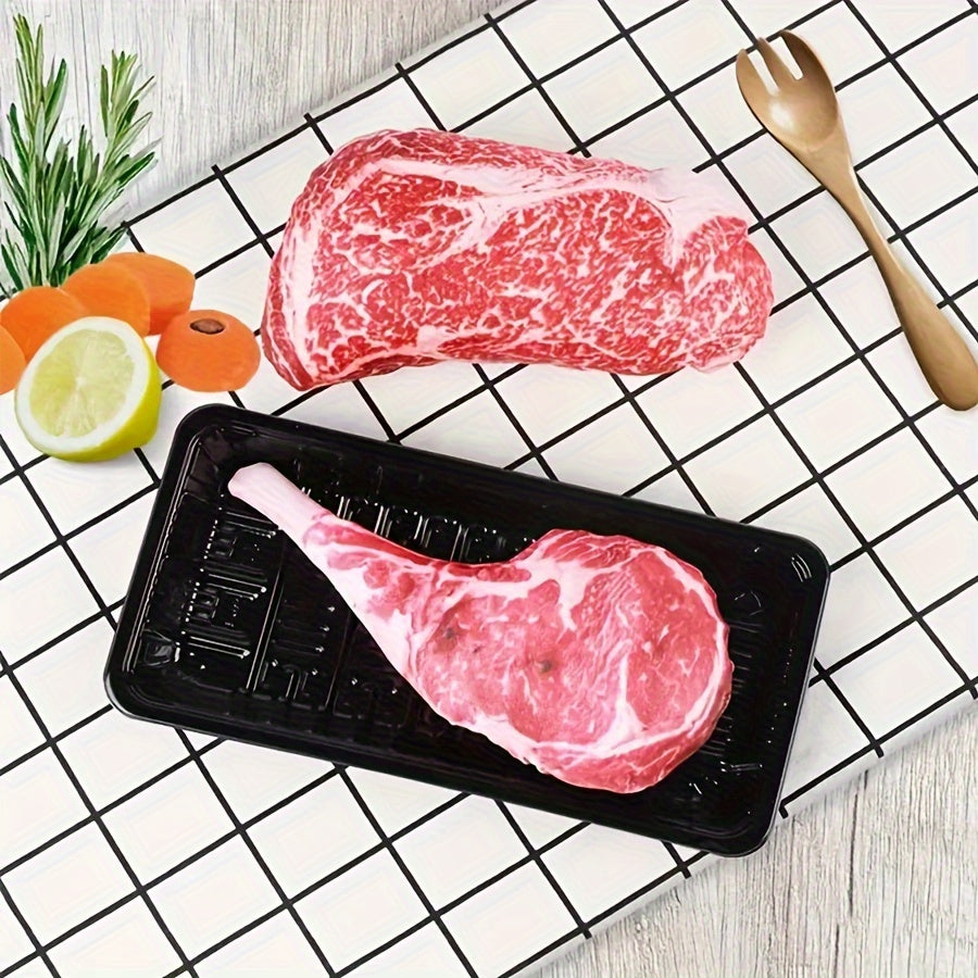 Squeaky Plush Steak & Battle Axe Dog Toy with Tray - rarefrenchies 