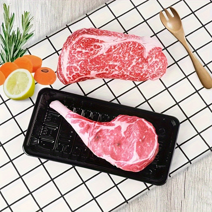 Squeaky Plush Steak & Battle Axe Dog Toy with Tray - rarefrenchies 
