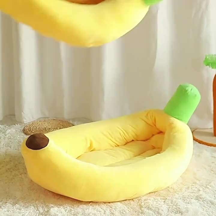 Banana Pet Bed - rarefrenchies 