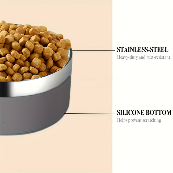 Stainless Steel Dog Bowl, Non-Slip - rarefrenchies 