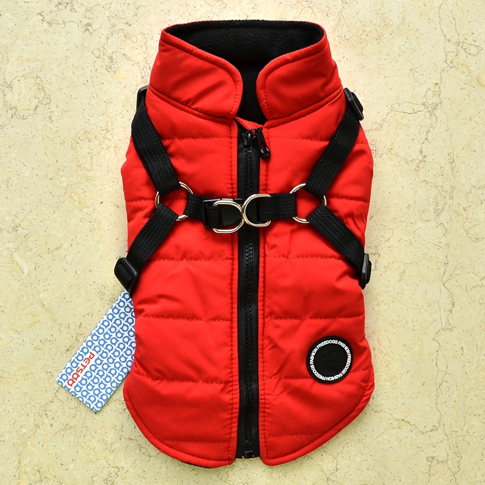 Padded Dog Vest with Harness for Small and Medium Dogs - rarefrenchies 