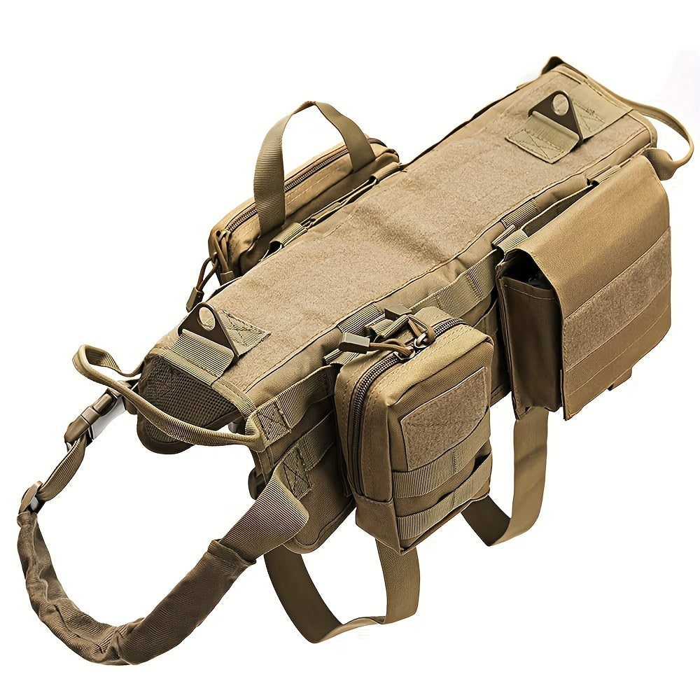 Tactical Dog Harness - with Multiple Pockets - rarefrenchies 