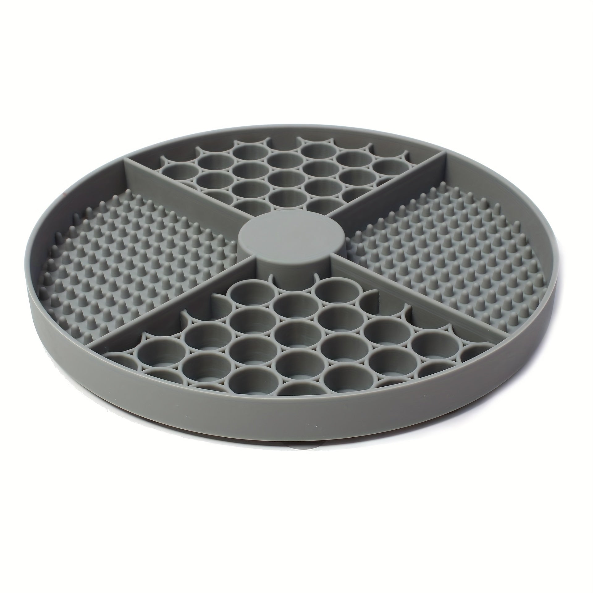 Round Dog Feeding Mat, Silicone Dog Licking Mat - rarefrenchies 