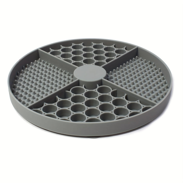 Round Dog Feeding Mat, Silicone Dog Licking Mat - rarefrenchies 