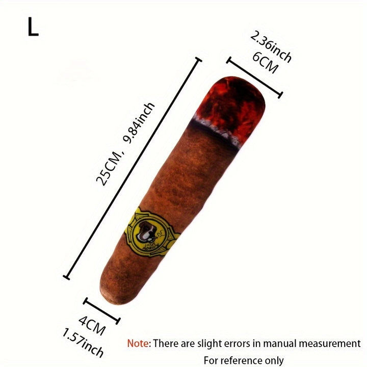 Cigar Pet Plush Toy - Interactive Squeak Toys for Dogs - rarefrenchies 