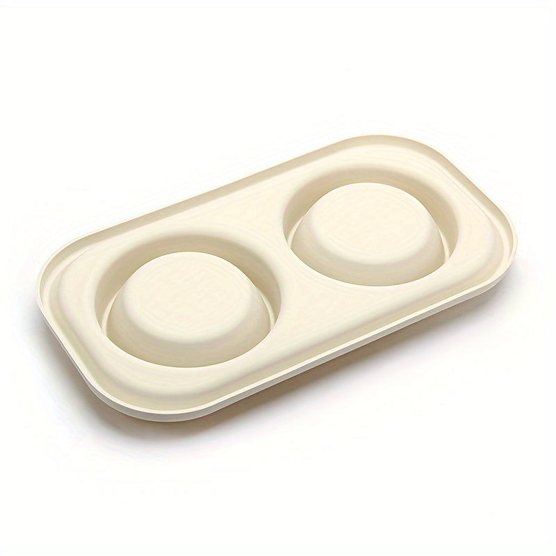 Small to Medium Pet Dual Bowl Slow Feeder with Stainless Steel Bowls and Non-Slip Silicone Mat - rarefrenchies 