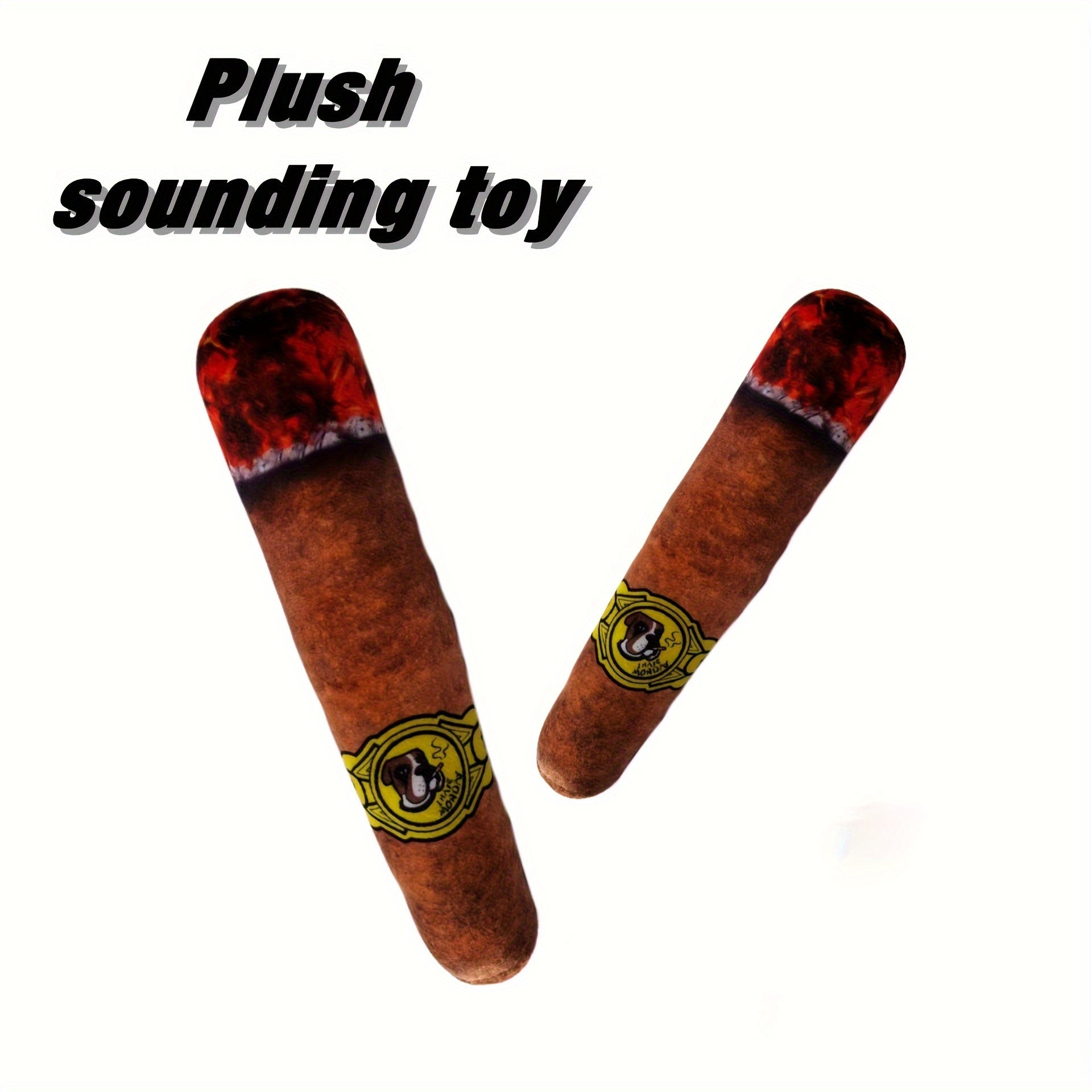 Cigar Pet Plush Toy - Interactive Squeak Toys for Dogs - rarefrenchies 