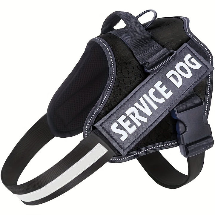 Dog Harness No-Pull Service Dog Harness With Handle Adjustable Outdoor Pet Dog Vest Reflective Nylon Material Vest For Small Medium Large Dogs - For Training & Walking - Suitable for All Breeds - Perfect Gift for Dog Owners