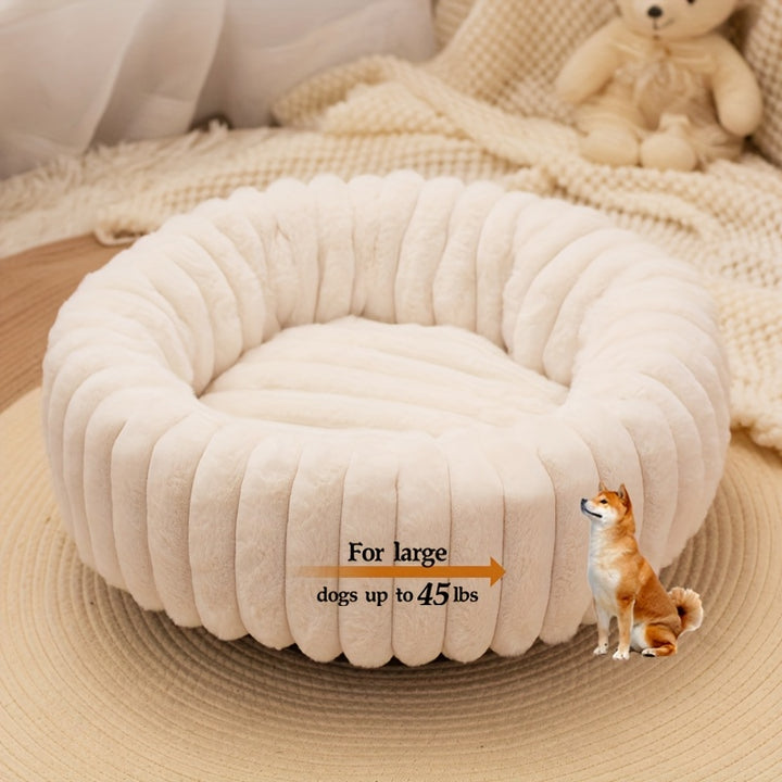 Circular Plush Pet Bed - rarefrenchies 