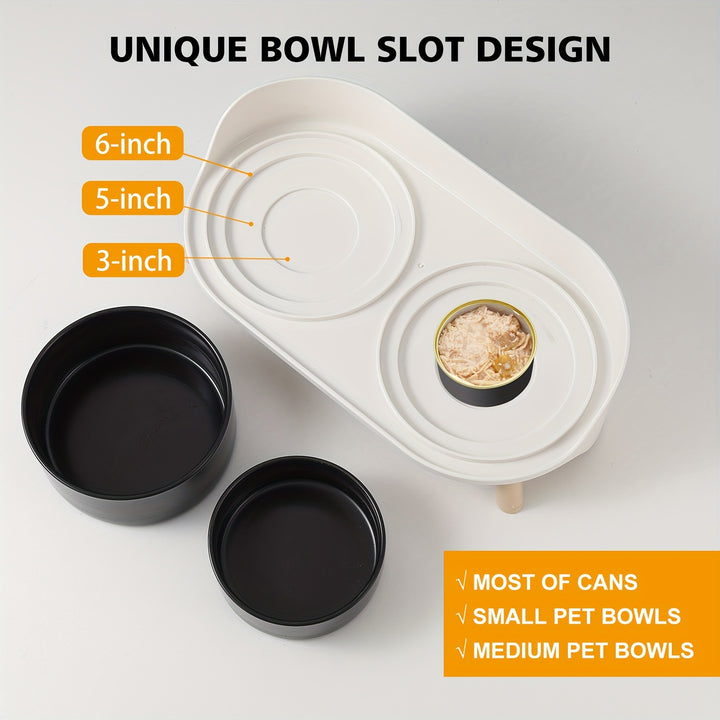 Modern Double Bowl Elevated Feeder - rarefrenchies 