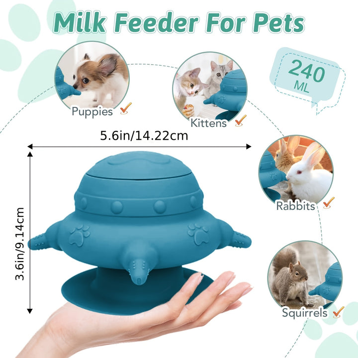 Silicone Feeder for Multiple Kittens & Puppies, Rubber Milk Powder Replacement Station with 4 Teats - rarefrenchies 