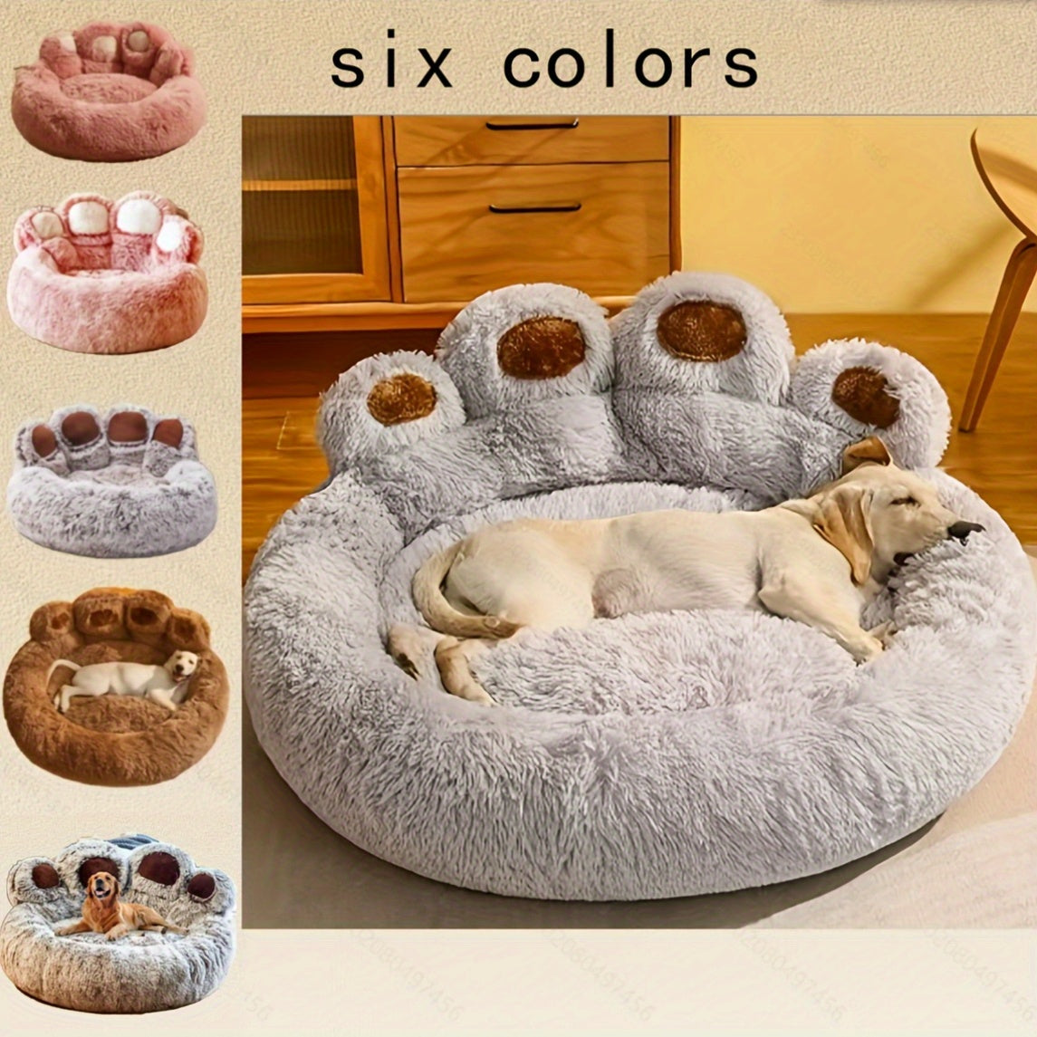 Bear Paw Plush Pet Bed - rarefrenchies 