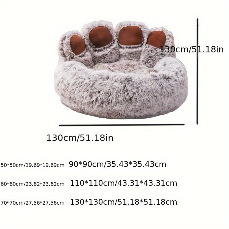Bear Paw Plush Pet Bed - rarefrenchies 