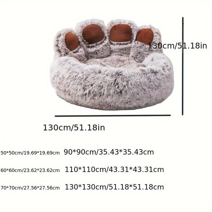 Bear Paw Plush Pet Bed - rarefrenchies 