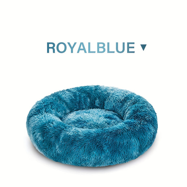 Calming Cuddler Long Fur Donut Dog Bed - rarefrenchies 