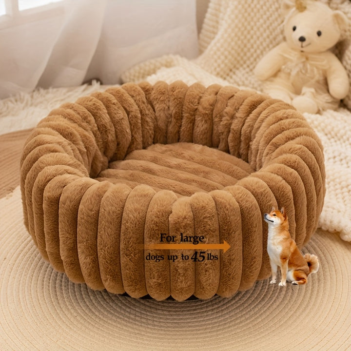 Circular Plush Pet Bed - rarefrenchies 