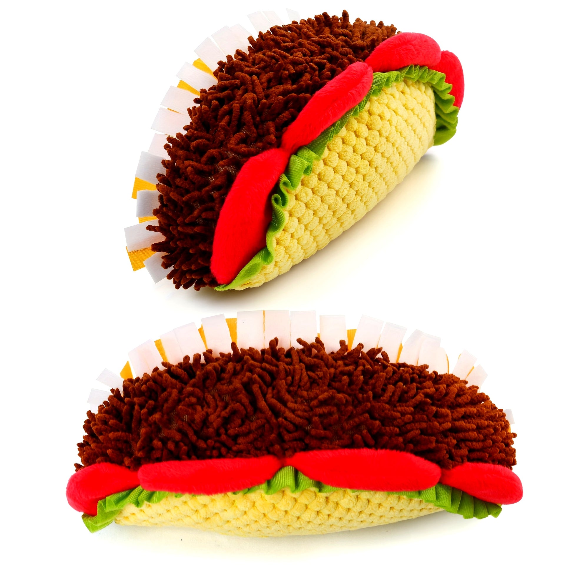 Squeaky Plush Taco Dog Toy - rarefrenchies 