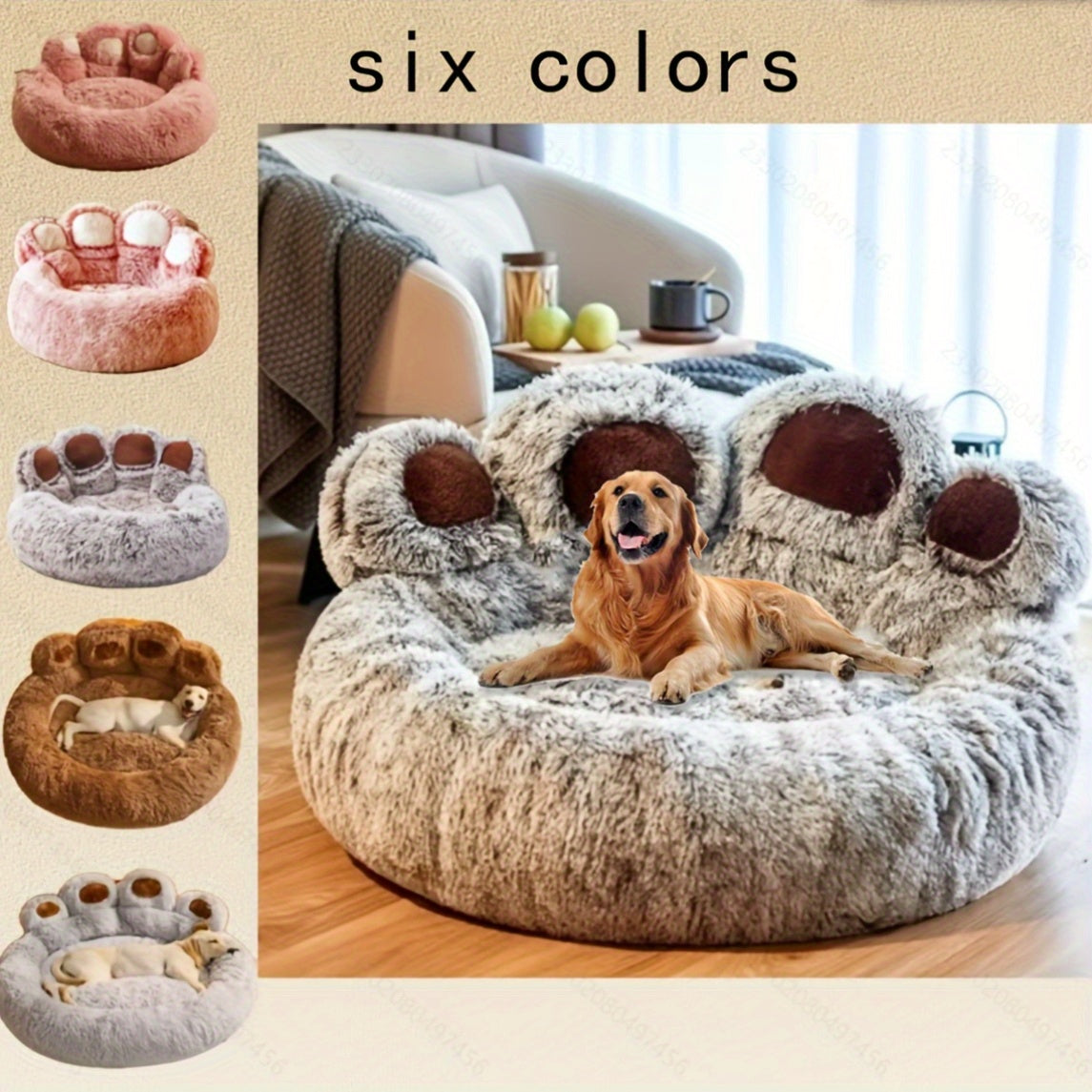 Bear Paw Plush Pet Bed - rarefrenchies 