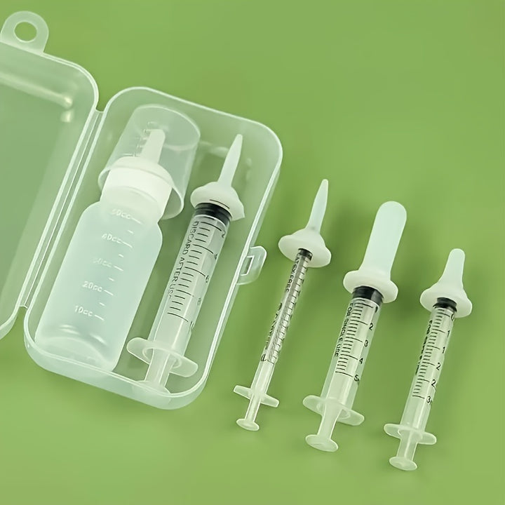 Puppy & Kitten Nursing Kit - Soft Silicone Pet Feeding Bottle & Syringes with Measurement Markings - rarefrenchies 