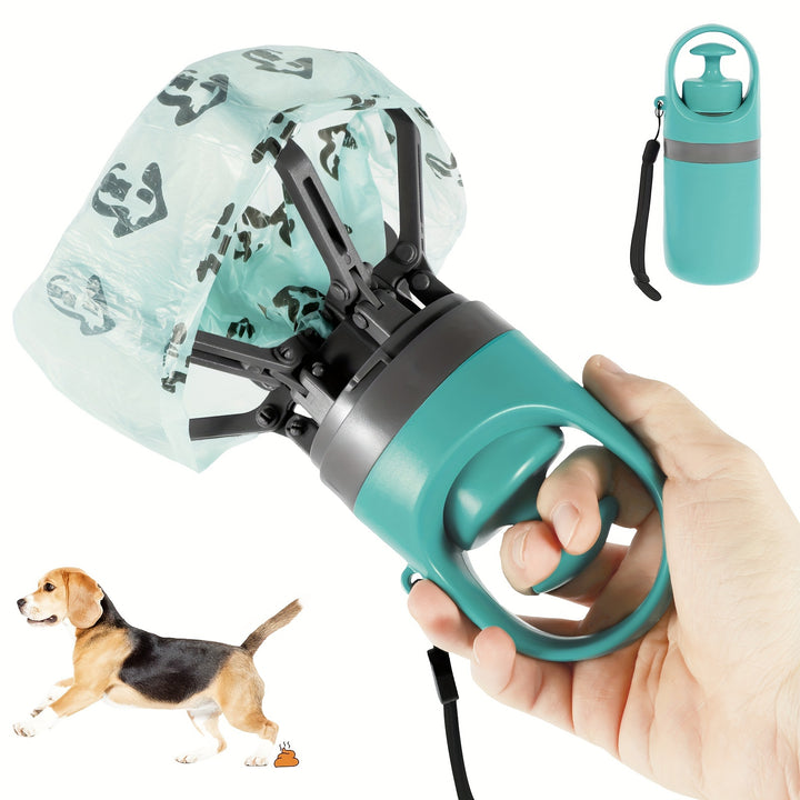 Claw Portable Dog Poop Scooper with Bag Dispenser - Durable Plastic, Includes Leak-Proof Bags - rarefrenchies 