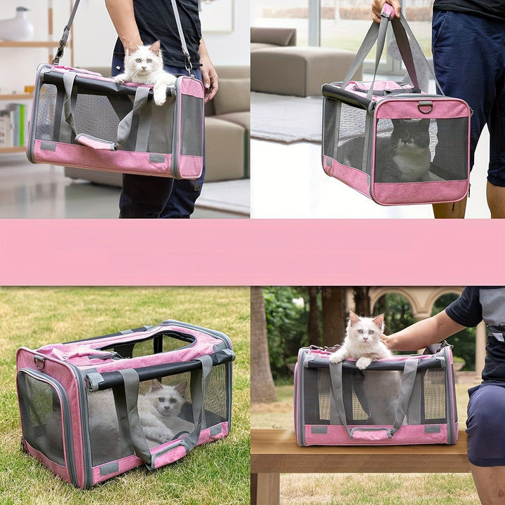 Large & Medium Pet Carrier - Soft-Sided Carrier For Cats, Puppies, Dog Carriers, Cat Carriers With Pet Privacy Protection - rarefrenchies 